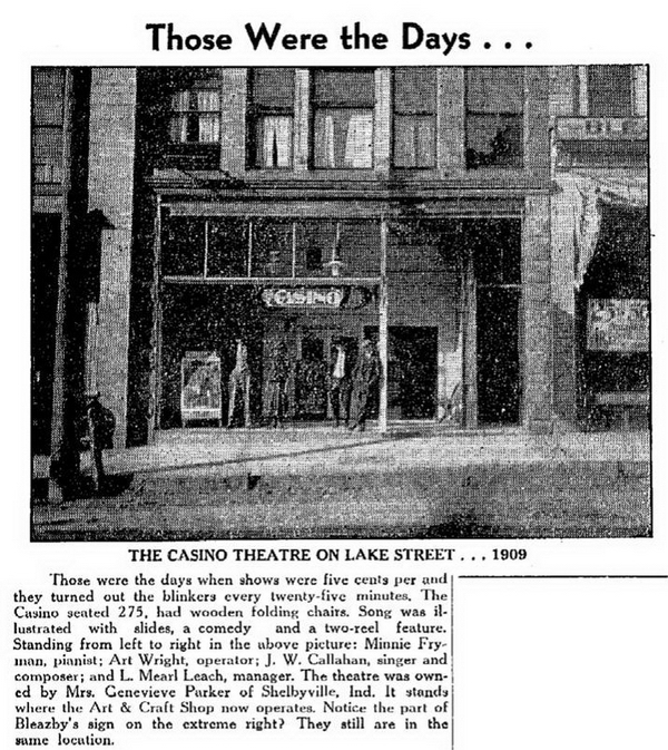 Casino Theater - Old Newspaper Clipping (newer photo)